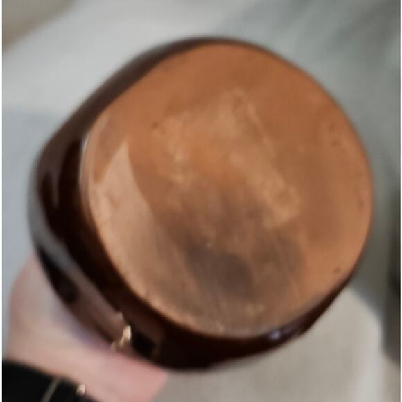 Brown Pottery Glazed Vase Jar Cricket 3d Emblem on Front Bug - Picture 8 of 8